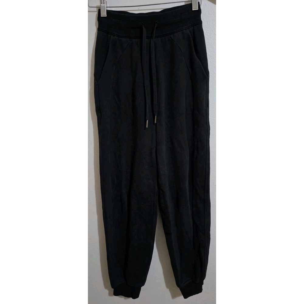 Lululemon‎ Scuba Relaxed High-Rise Jogger Black Sweatpants Pockets Sz 0 Lounge